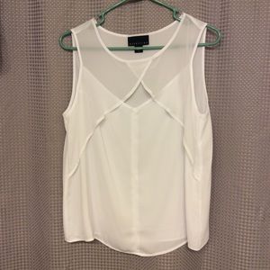 White Keyhole Chiffon Top (Large)